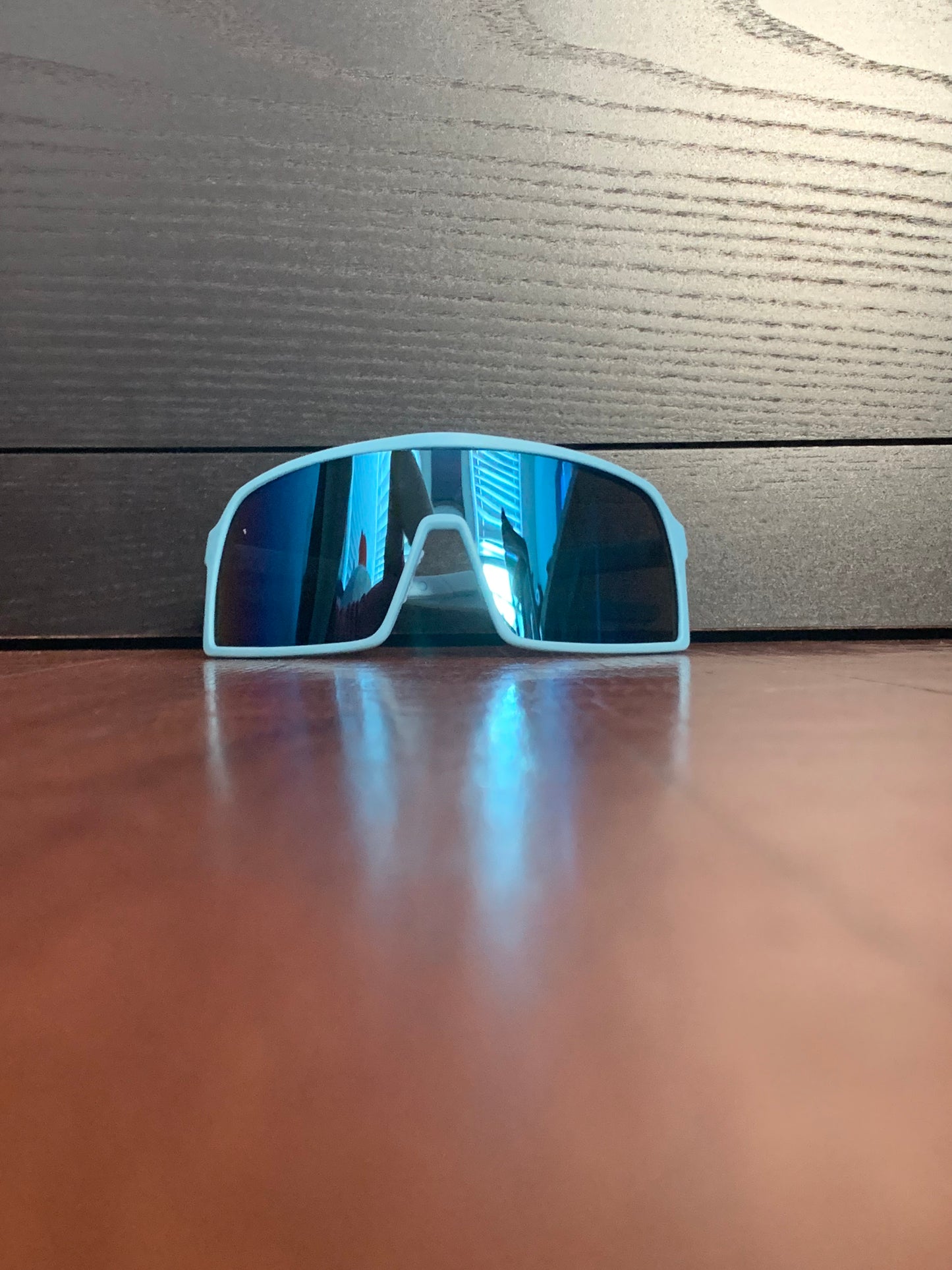 Teal solid color sport sunglasses